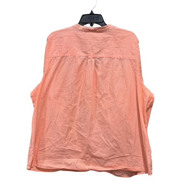 Avenue Button Shirt Women Plus Size 22 24 Peach 100% Cotton Boho Minimalist - Picture 2 of 8